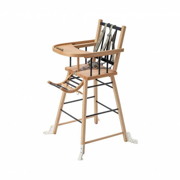 Chaise haute en bois andré vernis naturel Combelle