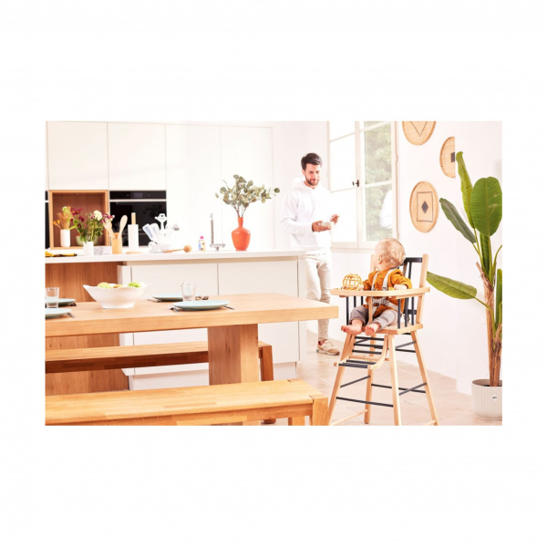 Chaise haute en bois andré vernis naturel Combelle