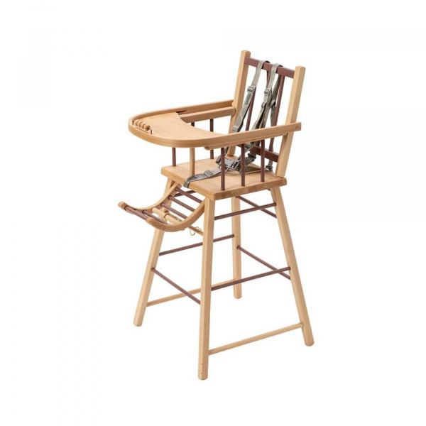 Chaise haute en bois andré hybride vieux rose Combelle