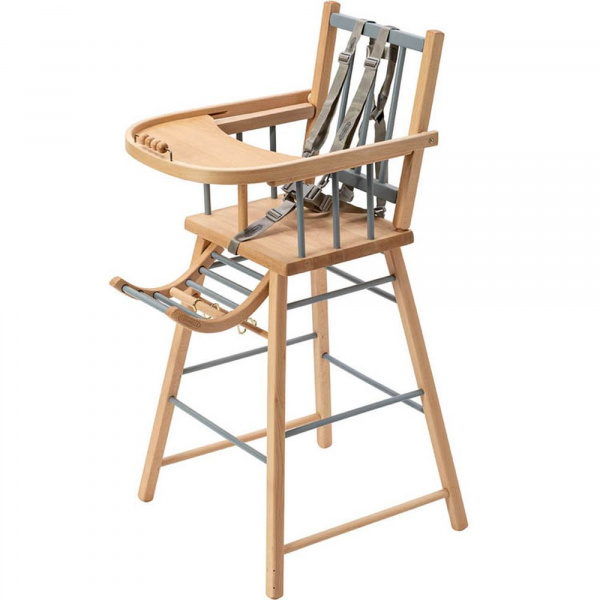 Chaise haute en bois andré vernis naturel Combelle