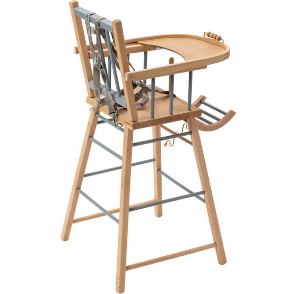 Chaise haute en bois andré vernis naturel Combelle