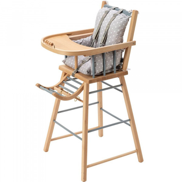 Chaise haute en bois andré vernis naturel Combelle