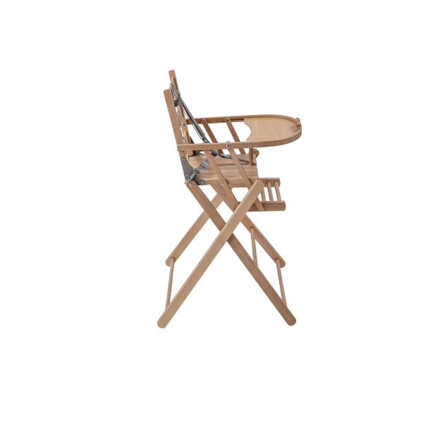 Pack chaise haute pliante sarah vernis naturel et sa tablette blanche amovible Combelle