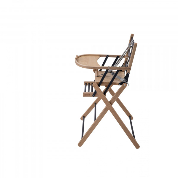 Pack chaise haute pliante sarah hybride noir et sa tablette blanche amovible Combelle