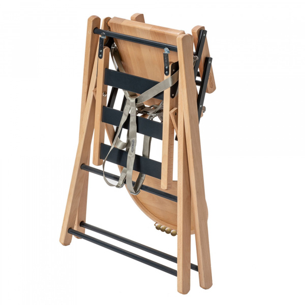 Pack chaise haute pliante sarah hybride anthracite et sa tablette blanche amovible Combelle