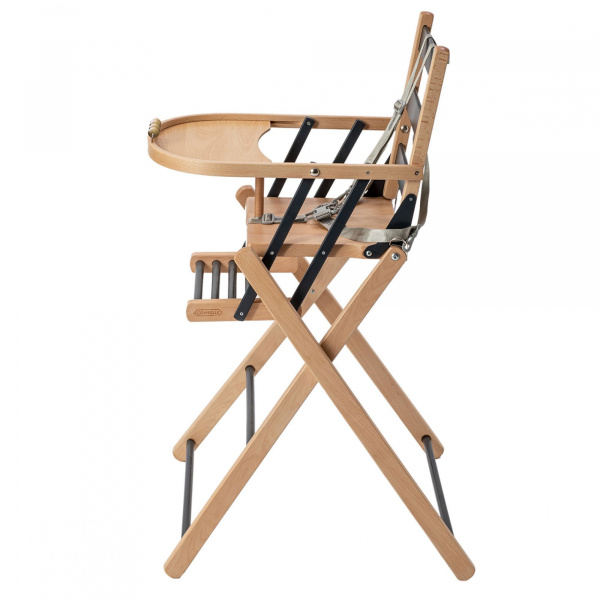 Pack chaise haute pliante sarah hybride anthracite et sa tablette blanche amovible Combelle