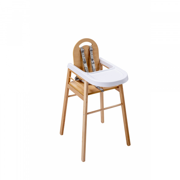 Chaise haute bois lili vernis naturel Combelle