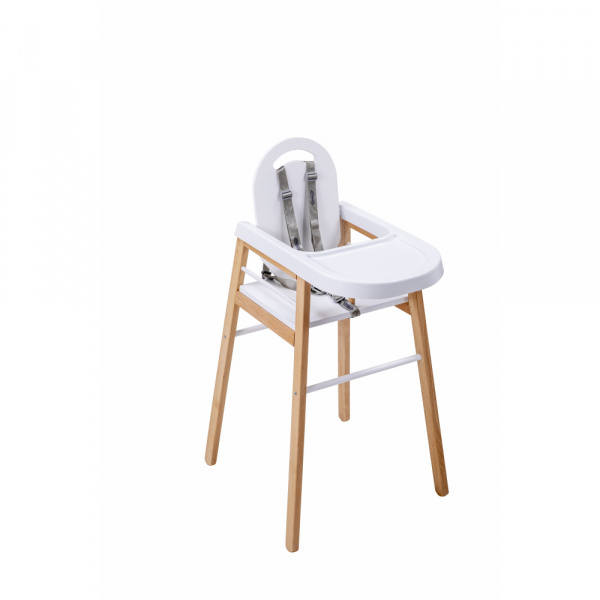 Chaise haute bois lili hybride blanc Combelle