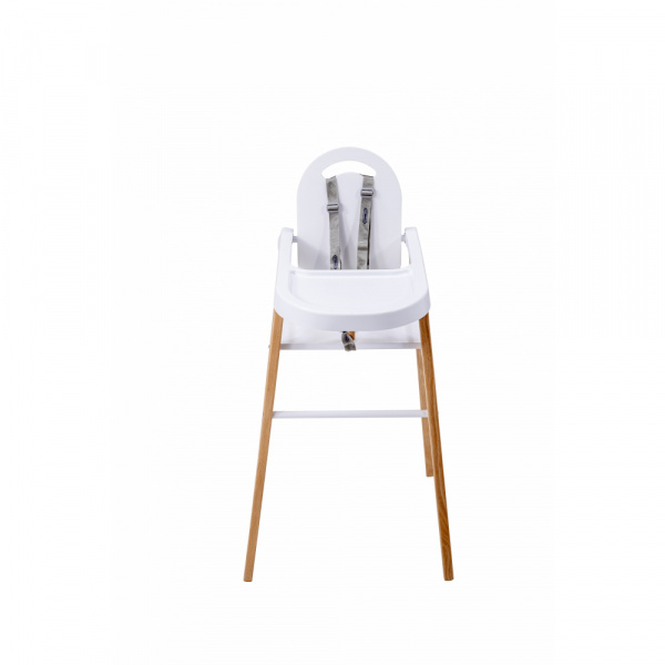 Chaise haute bois lili hybride blanc Combelle