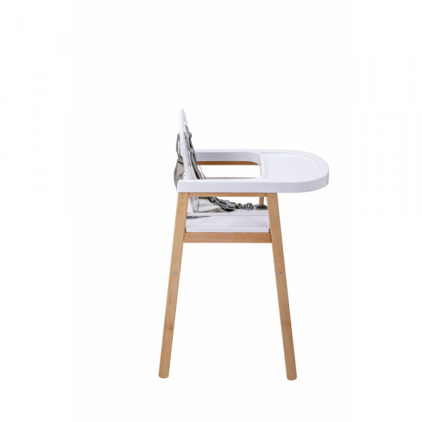 Chaise haute bois lili hybride blanc Combelle