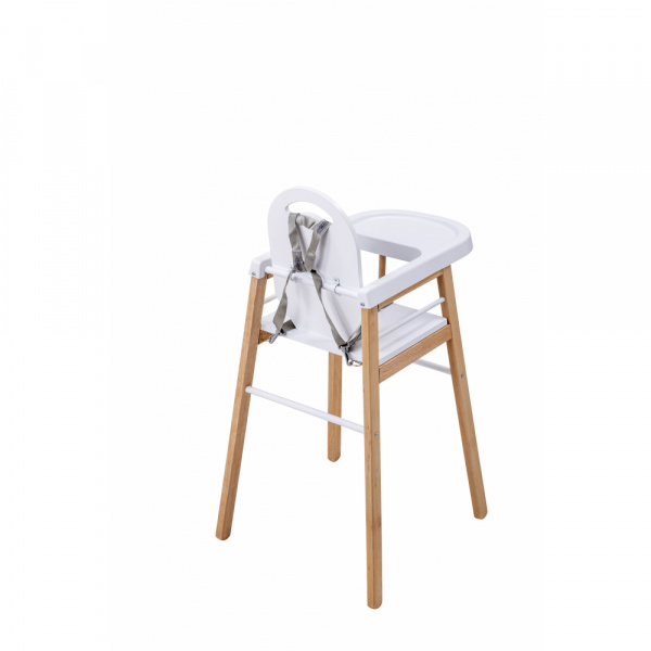 Chaise haute bois lili hybride blanc Combelle