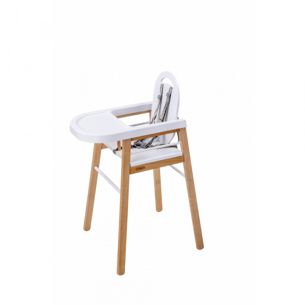 Chaise haute bois lili hybride blanc Combelle