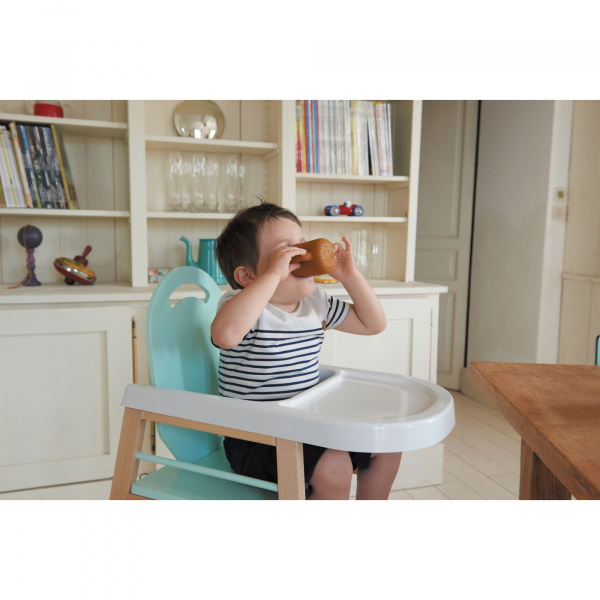 Chaise haute bois lili hybride gris Combelle