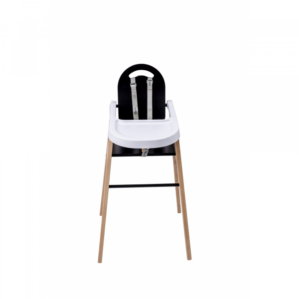 Chaise haute bois lili hybride noir Combelle