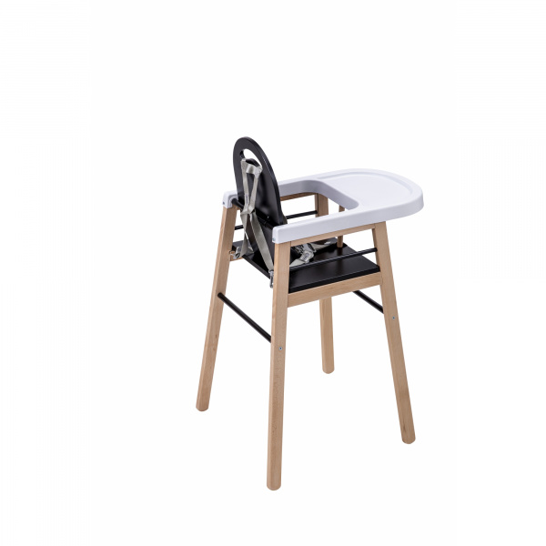 Chaise haute bois lili hybride noir Combelle