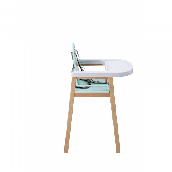 Chaise haute bois lili hybride vert mint Combelle