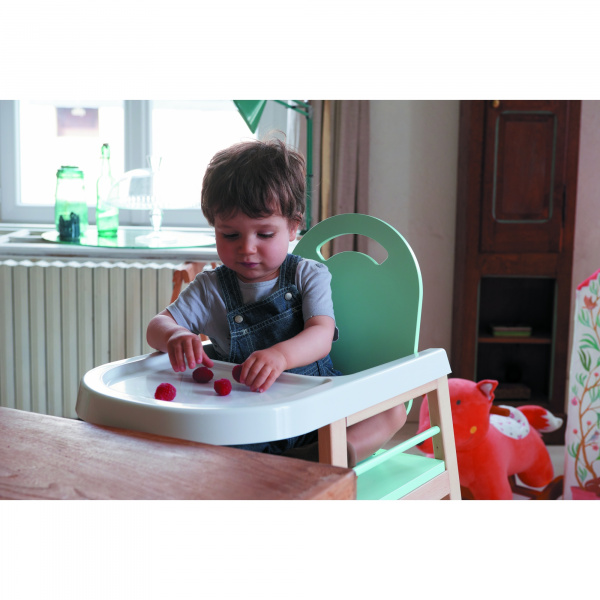 Chaise haute bois lili hybride vert mint Combelle