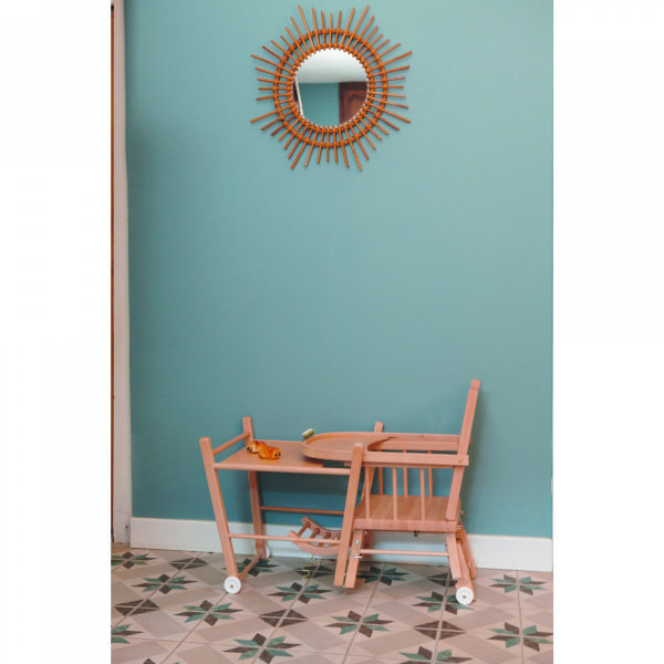 Chaise haute bébé marcel transformable barreaux vernis naturel Combelle