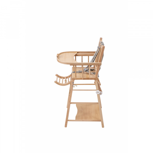 Chaise haute bébé marcel transformable barreaux vernis naturel Combelle