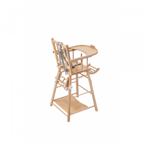 Chaise haute bébé marcel transformable barreaux vernis naturel Combelle