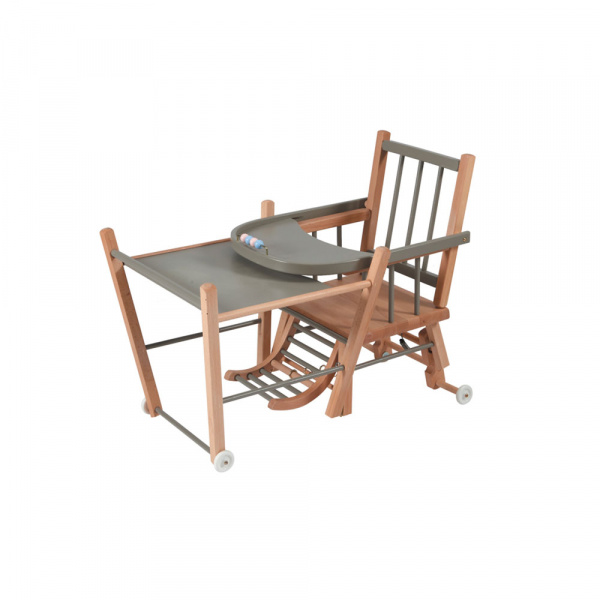 Chaise haute bébé marcel transformable barreaux hybride gris Combelle