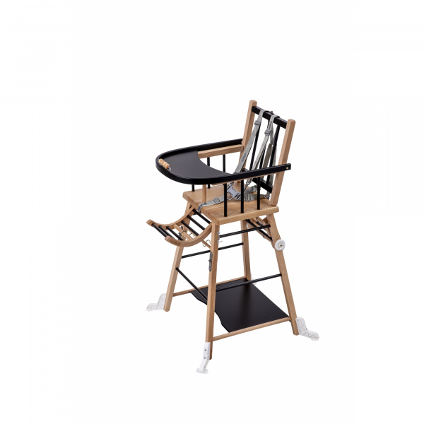 Chaise haute bébé marcel transformable barreaux hybride noir Combelle