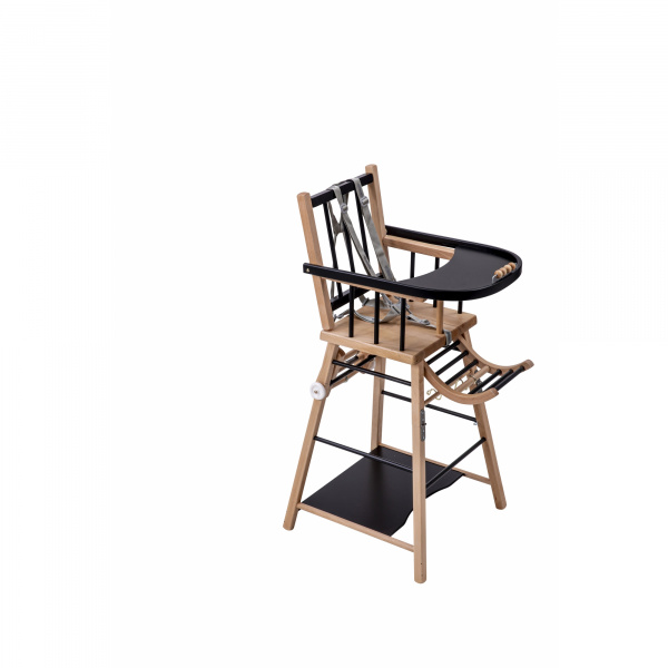 Chaise haute bébé marcel transformable barreaux hybride noir Combelle
