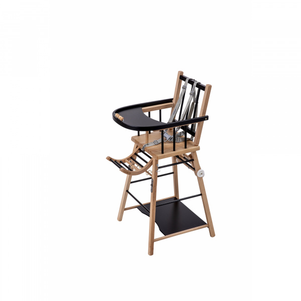 Chaise haute bébé marcel transformable barreaux hybride noir Combelle