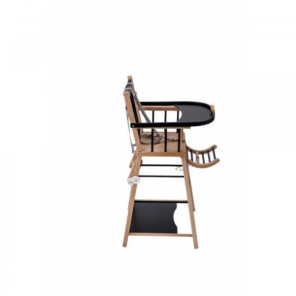 Chaise haute bébé marcel transformable barreaux hybride noir Combelle