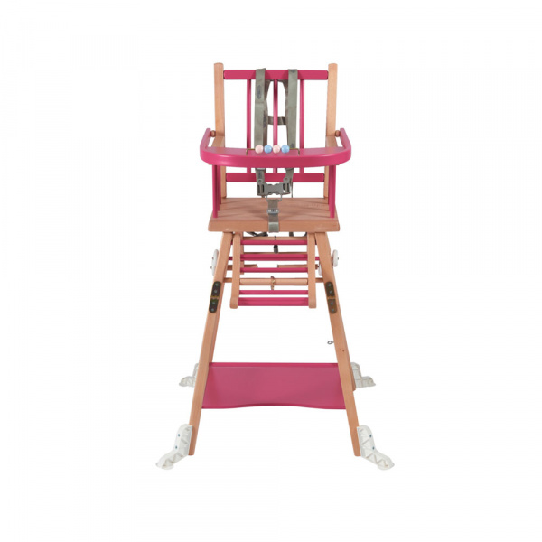Chaise haute bébé marcel transformable barreaux hybride fuschia Combelle