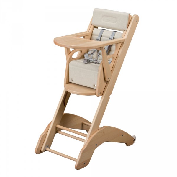 Chaise haute bébé manon vernis naturel Combelle
