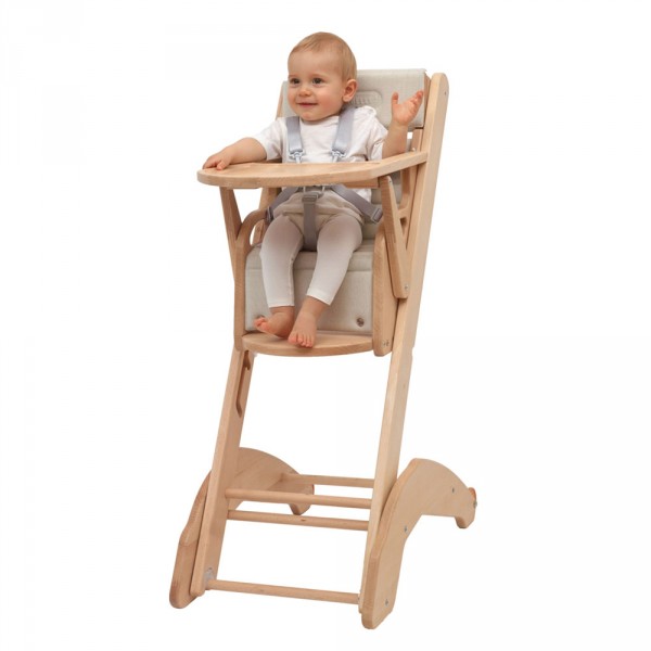 Chaise haute bébé manon vernis naturel Combelle