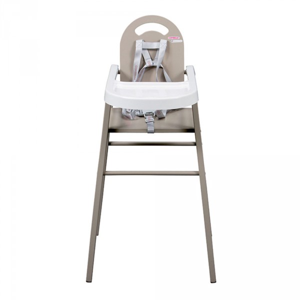 Chaise haute bébé lili fixe (avec tablette amovible )laque gris clair Combelle