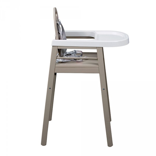 Chaise haute bébé lili fixe (avec tablette amovible )laque gris clair Combelle