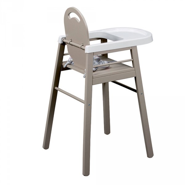 Chaise haute bébé lili fixe (avec tablette amovible )laque gris clair Combelle
