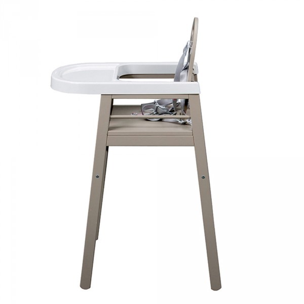 Chaise haute bébé lili fixe (avec tablette amovible )laque gris clair Combelle