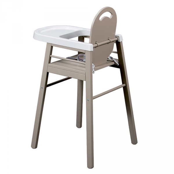 Chaise haute bébé lili fixe (avec tablette amovible )laque gris clair Combelle