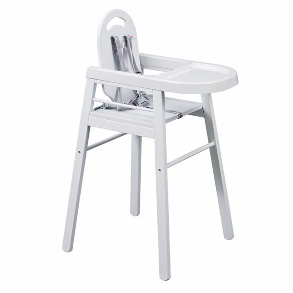 Chaise haute bébé lili fixe (avec tablette amovible ) laque blanc Combelle