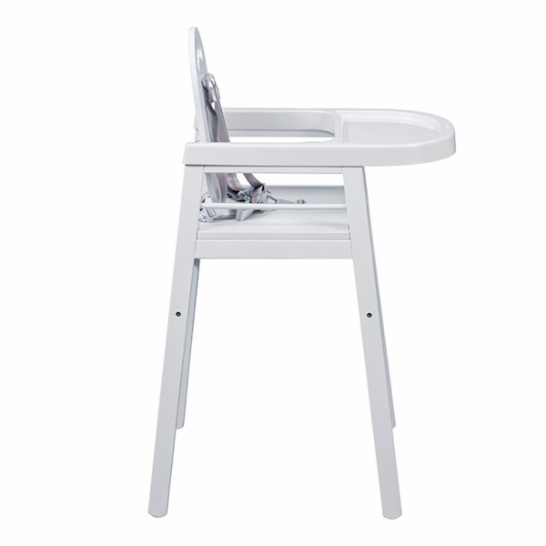 Chaise haute bébé lili fixe (avec tablette amovible ) laque blanc Combelle