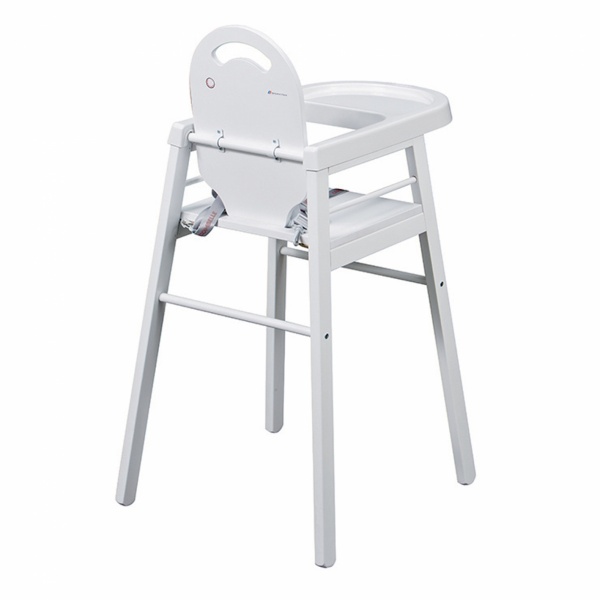 Chaise haute bébé lili fixe (avec tablette amovible ) laque blanc Combelle