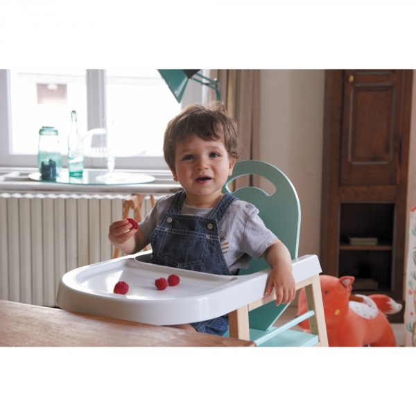 Chaise haute bébé lili fixe (avec tablette amovible ) laque blanc Combelle