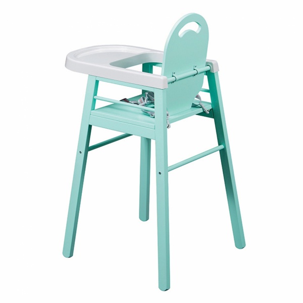 Chaise haute bébé lili vert mint Combelle