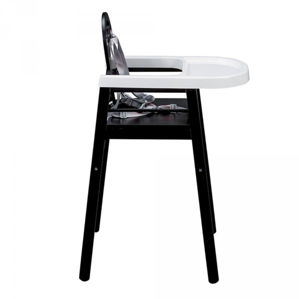 Chaise haute bébé lili fixe (avec tablette amovible ) laque noir Combelle
