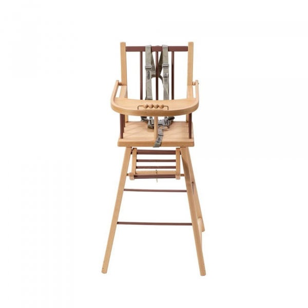 Pack chaise haute andré vernis naturel et sa tablette blanche Combelle