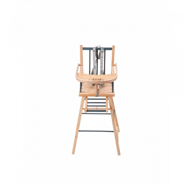 Pack chaise haute andré vernis naturel et sa tablette blanche Combelle