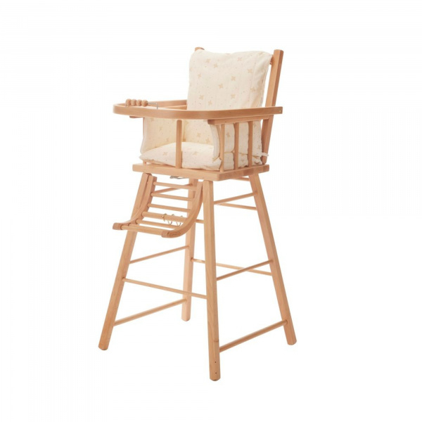 Coussin de chaise haute ouatiné hirondelles écru Combelle