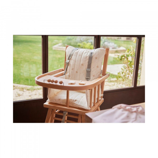 Coussin de chaise haute ouatiné hirondelles écru Combelle