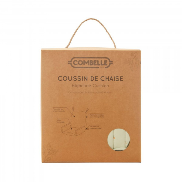 Coussin de chaise haute ouatiné vert clair Combelle