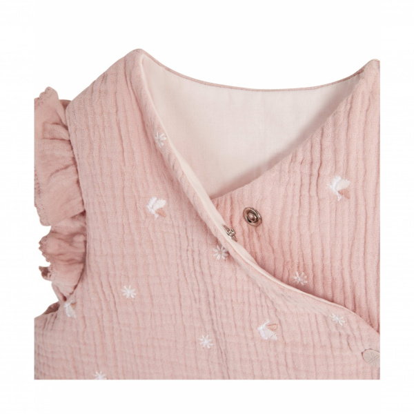 Gigoteuse mi-saison sans manche 6 à 24 mois bucolique rose Combelle