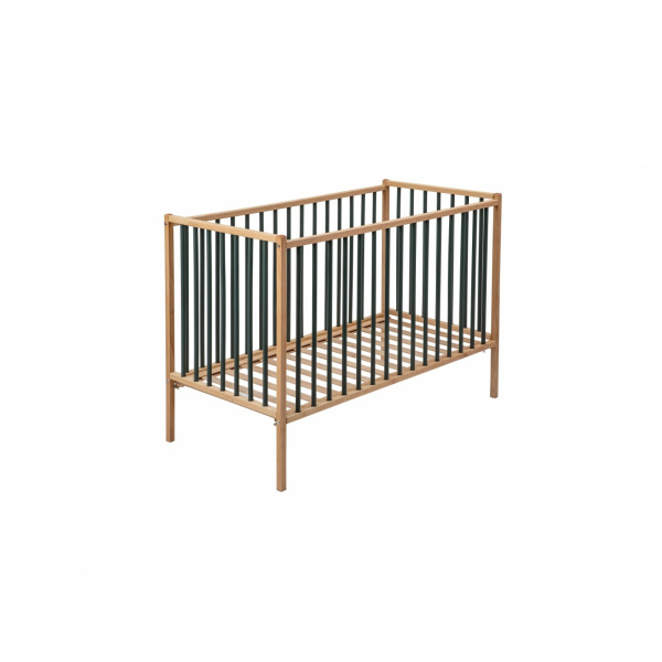 Lit en bois 60x120 cm rémi hybride kaki Combelle